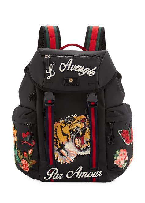 gucci techpack with embroidery replica|Gucci Men's Techpack with Embroidered Patches, Black .